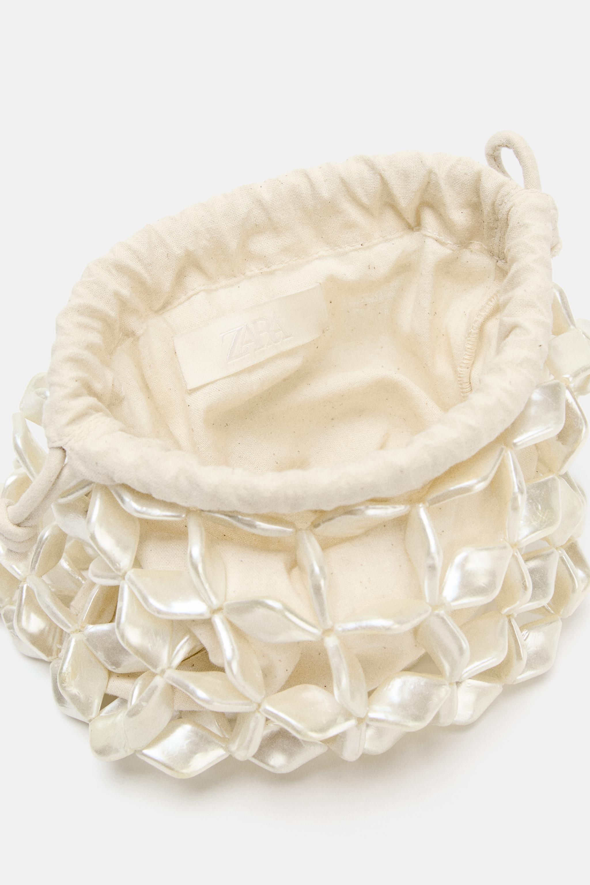 FAUX MOTHER OF PEARL BUCKET BAG